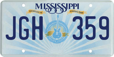 MS license plate JGH359