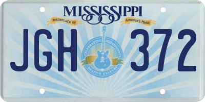 MS license plate JGH372