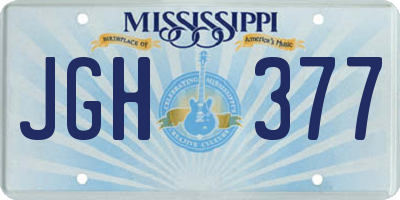 MS license plate JGH377