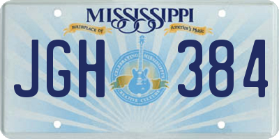 MS license plate JGH384