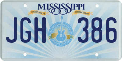 MS license plate JGH386