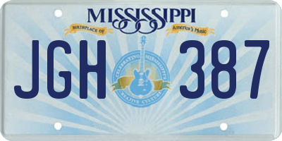 MS license plate JGH387