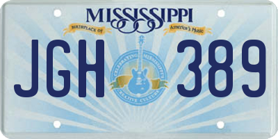 MS license plate JGH389