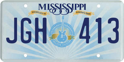 MS license plate JGH413