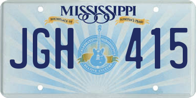 MS license plate JGH415