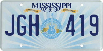 MS license plate JGH419