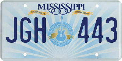 MS license plate JGH443