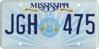 MS license plate JGH475