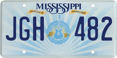 MS license plate JGH482