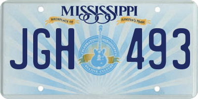 MS license plate JGH493