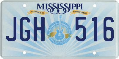 MS license plate JGH516