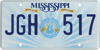 MS license plate JGH517