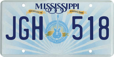 MS license plate JGH518