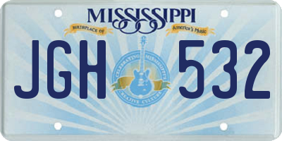 MS license plate JGH532
