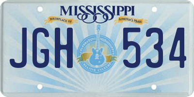 MS license plate JGH534