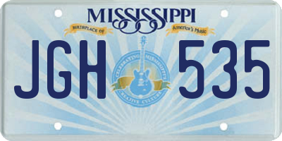MS license plate JGH535