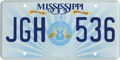 MS license plate JGH536