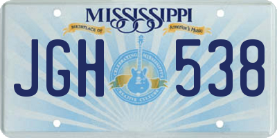 MS license plate JGH538