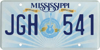 MS license plate JGH541