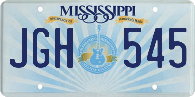 MS license plate JGH545