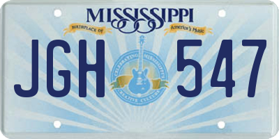 MS license plate JGH547