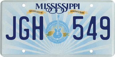 MS license plate JGH549
