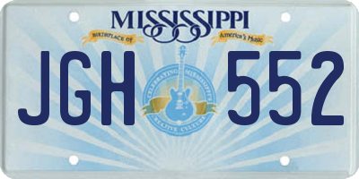MS license plate JGH552