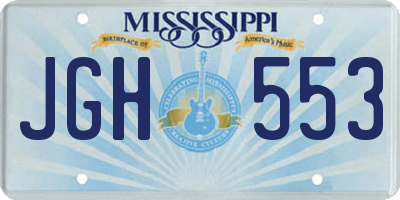 MS license plate JGH553
