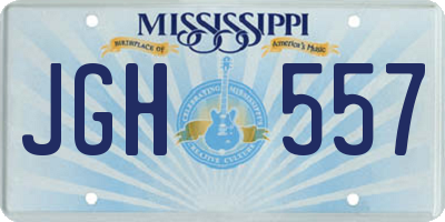 MS license plate JGH557