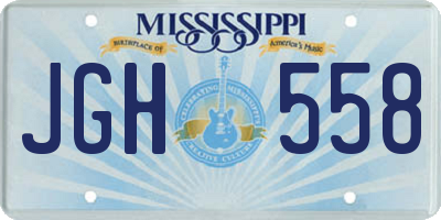 MS license plate JGH558