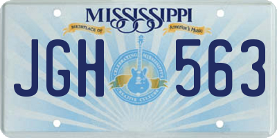 MS license plate JGH563