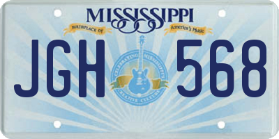 MS license plate JGH568