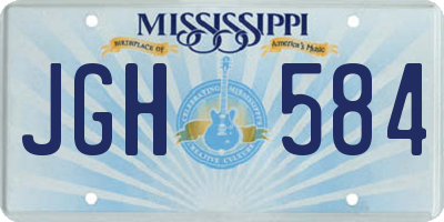 MS license plate JGH584
