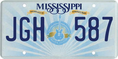 MS license plate JGH587