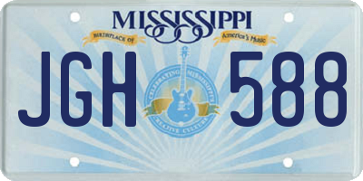 MS license plate JGH588