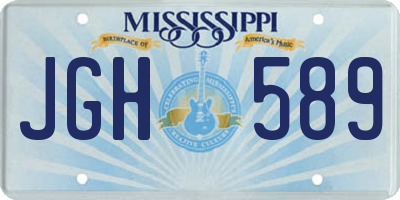 MS license plate JGH589