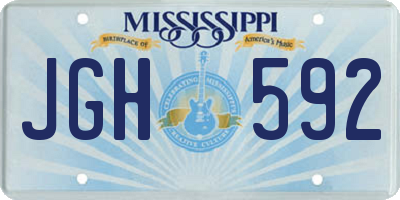 MS license plate JGH592