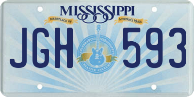 MS license plate JGH593