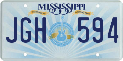 MS license plate JGH594
