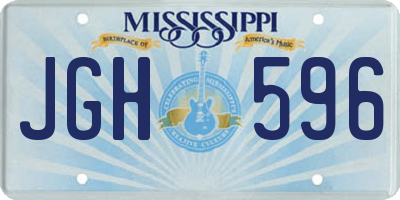 MS license plate JGH596