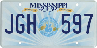 MS license plate JGH597