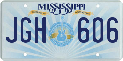 MS license plate JGH606