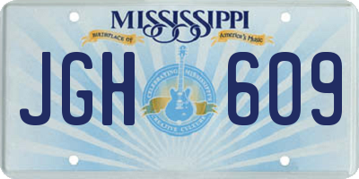 MS license plate JGH609