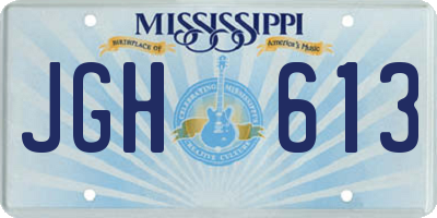 MS license plate JGH613