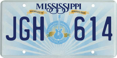 MS license plate JGH614