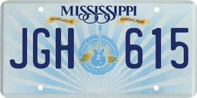 MS license plate JGH615