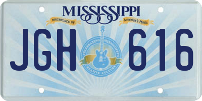 MS license plate JGH616