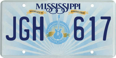 MS license plate JGH617