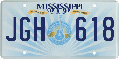 MS license plate JGH618
