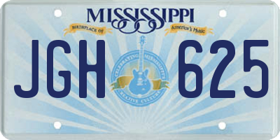 MS license plate JGH625